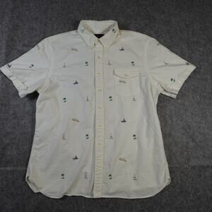 Ralph Lauren Shirt Mens XXL Aloha Embroidered Button front Short Sleeve Hawaiian